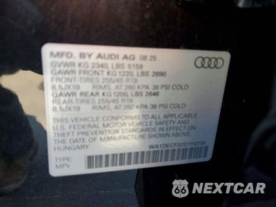 Zdjęcie 13 z 13 samochodu: 2025 AUDI Q3 PREMIUM S LINE 45 VIN:WA1DECF32S1110156 - miniatura