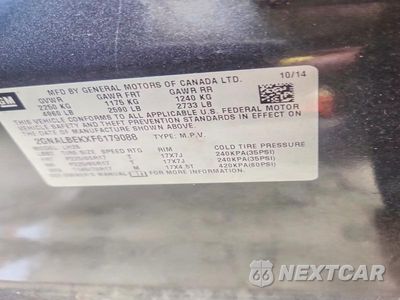 Zdjęcie 13 z 13 samochodu: 2015 CHEVROLET EQUINOX LT VIN:2GNALBEKXF6179088 - miniatura