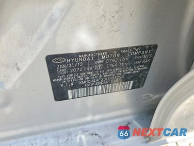 Zdjęcie 12 z 12 samochodu: 2013 HYUNDAI ELANTRA GLS VIN:KMHDH4AEXDU781292 - miniatura