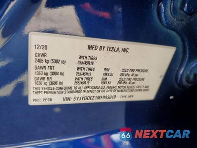 Zdjęcie 13 z 13 samochodu: 2021 TESLA MODEL Y VIN:5YJYGDEE1MF083049 - miniatura