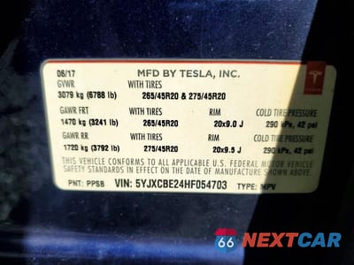 Zdjęcie 13 z 13 samochodu: 2017 TESLA MODEL X VIN:5YJXCBE24HF054703 - miniatura