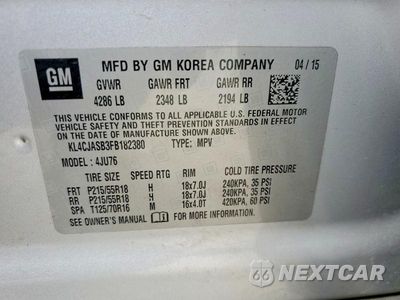 Zdjęcie 13 z 13 samochodu: 2015 BUICK ENCORE VIN:KL4CJASB3FB182380 - miniatura