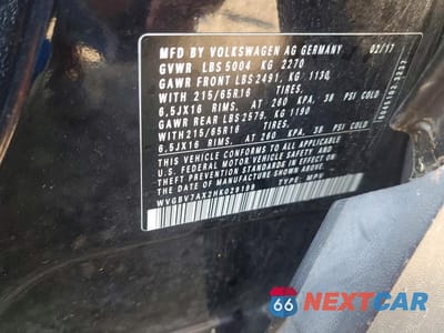 Zdjęcie 14 z 14 samochodu: 2017 VOLKSWAGEN TIGUAN S VIN:WVGBV7AX2HK029199 - miniatura