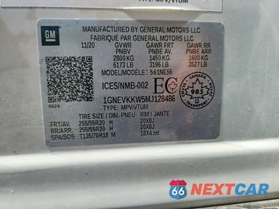 Zdjęcie 13 z 13 samochodu: 2021 CHEVROLET TRAVERSE PREMIER VIN:1GNEVKKW5MJ128486 - miniatura