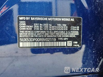 Zdjęcie 13 z 13 samochodu: 2024 BMW X3 XDRIVE30I VIN:5UX53DP00R9V02119 - miniatura