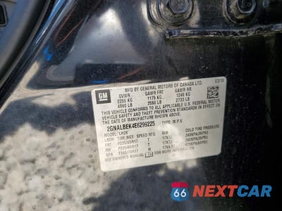 Zdjęcie 13 z 13 samochodu: 2014 CHEVROLET EQUINOX LT VIN:2GNALBEK4E6299225 - miniatura