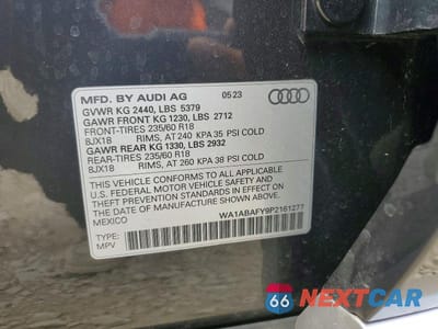 Zdjęcie 13 z 13 samochodu: 2023 AUDI Q5 PREMIUM 40 VIN:WA1ABAFY9P2161277 - miniatura