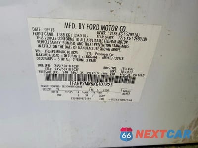 Zdjęcie 12 z 12 samochodu: 2019 FORD TAURUS POLICE INTERCEPTOR VIN:1FAHP2MK6KG101825 - miniatura