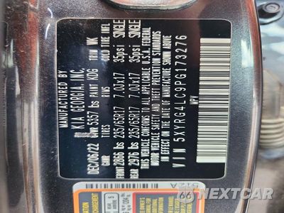 Zdjęcie 13 z 13 samochodu: 2023 KIA SORENTO LX VIN:5XYRG4LC9PG173276 - miniatura
