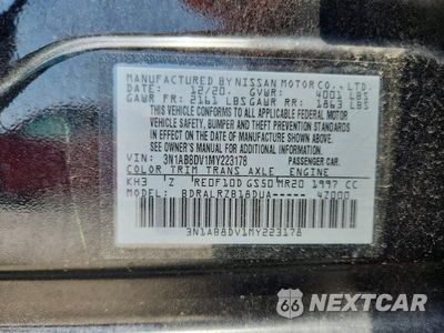 Zdjęcie 12 z 12 samochodu: 2021 NISSAN SENTRA SR VIN:3N1AB8DV1MY223178 - miniatura