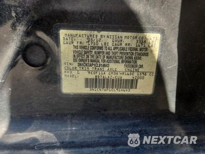 Zdjęcie 12 z 12 samochodu: 2012 NISSAN VERSA 1.6 S VIN:3N1CN7AP1CL914643 - miniatura
