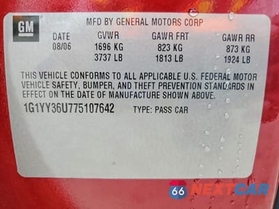 Zdjęcie 12 z 12 samochodu: 2007 CHEVROLET CORVETTE VIN:1G1YY36U775107642 - miniatura
