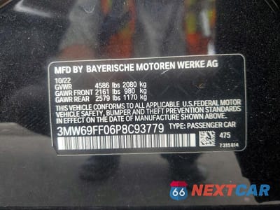 Zdjęcie 12 z 12 samochodu: 2023 BMW 330I VIN:3MW69FF06P8C93779 - miniatura