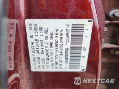 Zdjęcie 12 z 12 samochodu: 2009 HONDA ACCORD EX VIN:1HGCP26709A036417 - miniatura