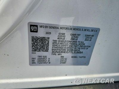 Zdjęcie 12 z 12 samochodu: 2026 CHEVROLET EQUINOX LT VIN:3GNAXHEG7TL318684 - miniatura