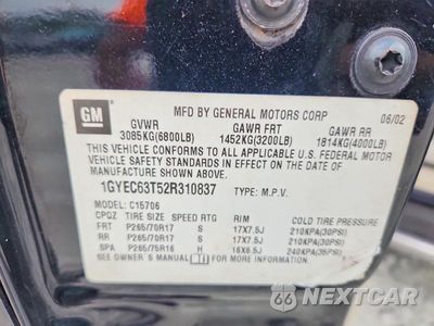 Zdjęcie 12 z 12 samochodu: 2002 CADILLAC ESCALADE LUXURY VIN:1GYEC63T52R310837 - miniatura
