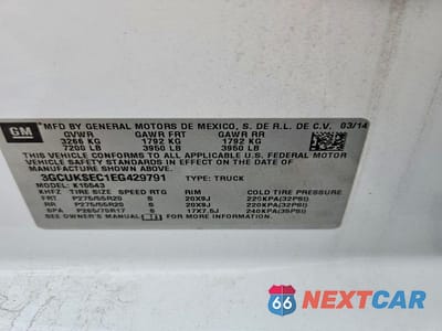 Zdjęcie 12 z 12 samochodu: 2014 CHEVROLET SILVERADO K1500 LTZ VIN:3GCUKSEC1EG429791 - miniatura