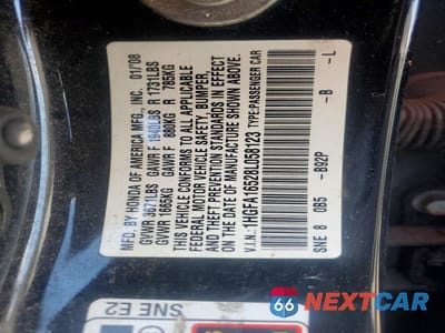 Zdjęcie 13 z 13 samochodu: 2008 HONDA CIVIC LX VIN:1HGFA16528L058123 - miniatura