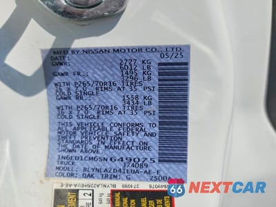 Zdjęcie 12 z 12 samochodu: 2025 NISSAN FRONTIER S VIN:1N6ED1CM6SN649075 - miniatura