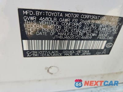 Zdjęcie 12 z 12 samochodu: 2007 LEXUS ES 350 VIN:JTHBJ46G572146859 - miniatura