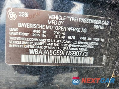 Zdjęcie 12 z 12 samochodu: 2015 BMW 328 I VIN:WBA3A5G59FNS90773 - miniatura