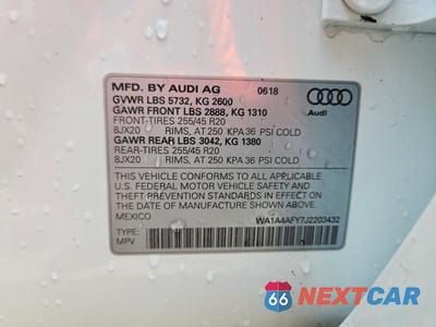 Zdjęcie 14 z 14 samochodu: 2018 AUDI SQ5 PREMIUM PLUS VIN:WA1A4AFY7J2203432 - miniatura