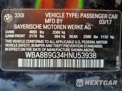 Zdjęcie 12 z 12 samochodu: 2017 BMW 330 I VIN:WBA8B9G34HNU53938 - miniatura