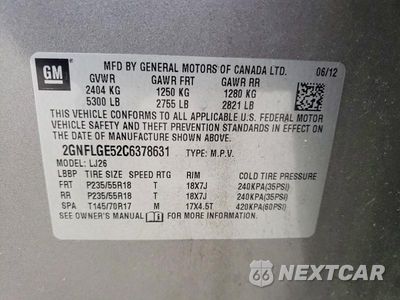 Zdjęcie 13 z 13 samochodu: 2012 CHEVROLET EQUINOX LTZ VIN:2GNFLGE52C6378631 - miniatura