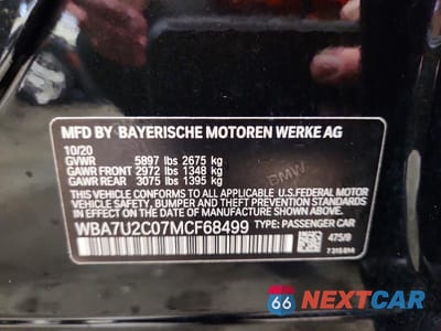 Zdjęcie 12 z 12 samochodu: 2021 BMW 750 XI VIN:WBA7U2C07MCF68499 - miniatura