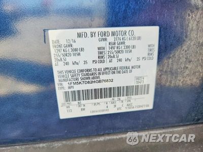Zdjęcie 13 z 13 samochodu: 2017 FORD EXPLORER XLT VIN:1FM5K7D82HGB76832 - miniatura