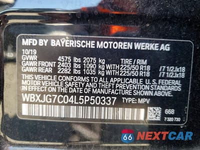 Zdjęcie 13 z 13 samochodu: 2020 BMW X1 SDRIVE28I VIN:WBXJG7C04L5P50337 - miniatura
