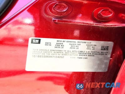 Zdjęcie 13 z 13 samochodu: 2017 CHEVROLET CRUZE LT VIN:1G1BE5SM3H7134262 - miniatura