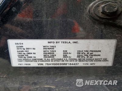 Zdjęcie 14 z 14 samochodu: 2024 TESLA MODEL Y VIN:7SAYGDED9RF184437 - miniatura
