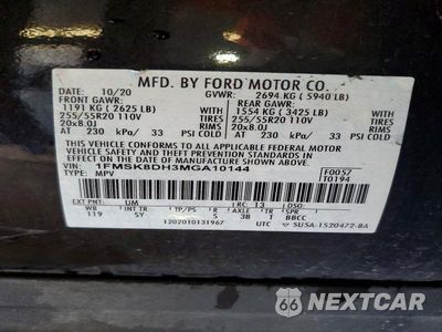 Zdjęcie 13 z 13 samochodu: 2021 FORD EXPLORER XLT VIN:1FMSK8DH3MGA10144 - miniatura