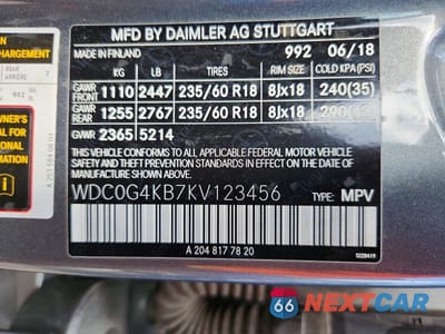 Zdjęcie 12 z 12 samochodu: 2019 MERCEDES-BENZ GLC 300 4MATIC VIN:WDC0G4KB7KV123456 - miniatura