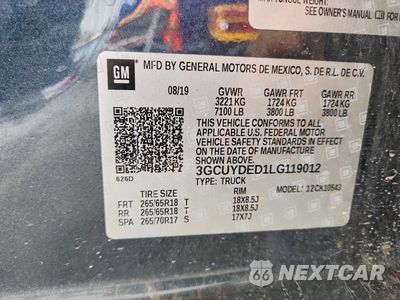 Zdjęcie 12 z 12 samochodu: 2020 CHEVROLET SILVERADO K1500 LT VIN:3GCUYDED1LG119012 - miniatura
