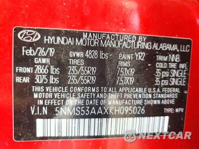 Zdjęcie 13 z 13 samochodu: 2019 HYUNDAI SANTA FE LIMITED 2.0T VIN:5NMS53AAXKH095026 - miniatura