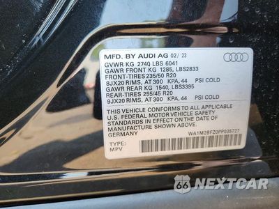 Zdjęcie 12 z 12 samochodu: 2023 AUDI Q4 E-TRON PRESTIGE VIN:WA1M2BFZ0PP035727 - miniatura