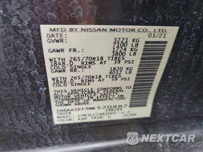 Zdjęcie 12 z 12 samochodu: 2021 NISSAN TITAN SV VIN:1N6AA1EF3MN520882 - miniatura