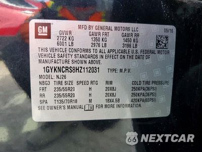 Zdjęcie 12 z 12 samochodu: 2017 CADILLAC XT5 PREMIUM LUXURY VIN:1GYKNCRS8HZ112031 - miniatura