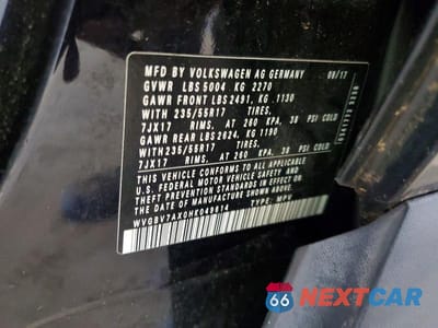 Zdjęcie 13 z 13 samochodu: 2017 VOLKSWAGEN TIGUAN S VIN:WVGBV7AX0HK049614 - miniatura