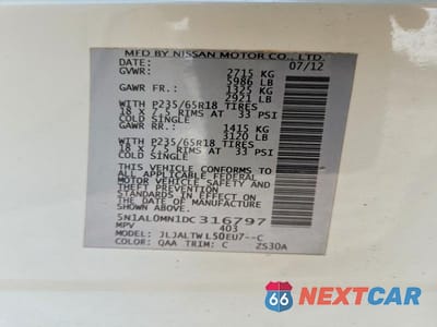 Zdjęcie 13 z 13 samochodu: 2013 INFINITI JX35 BASE VIN:5N1AL0MN1DC316797 - miniatura