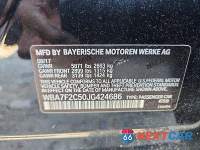 Zdjęcie 12 z 12 samochodu: 2018 BMW 750 XI VIN:WBA7F2C50JG424686 - miniatura