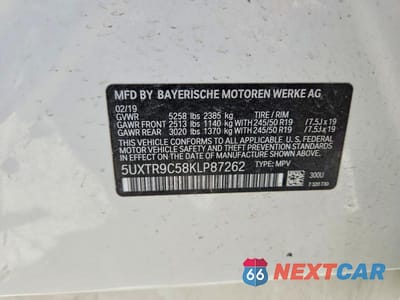 Zdjęcie 13 z 13 samochodu: 2019 BMW X3 XDRIVE30I VIN:5UXTR9C58KLP87262 - miniatura