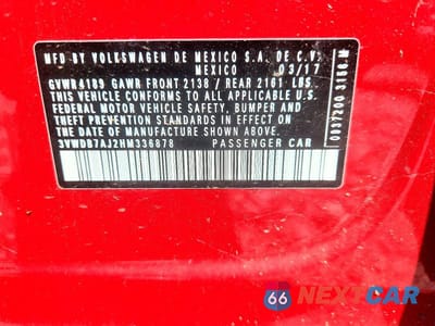 Zdjęcie 12 z 12 samochodu: 2017 VOLKSWAGEN JETTA SE VIN:3VWDB7AJ2HM336878 - miniatura