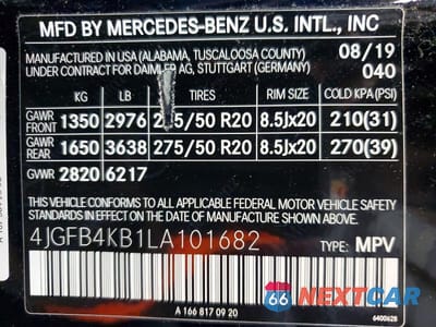 Zdjęcie 13 z 13 samochodu: 2020 MERCEDES-BENZ GLE 350 4MATIC VIN:4JGFB4KB1LA101682 - miniatura