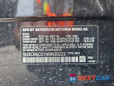 Zdjęcie 13 z 13 samochodu: 2022 BMW X5 XDRIVE40I VIN:5UXCR6C01N9N30223 - miniatura