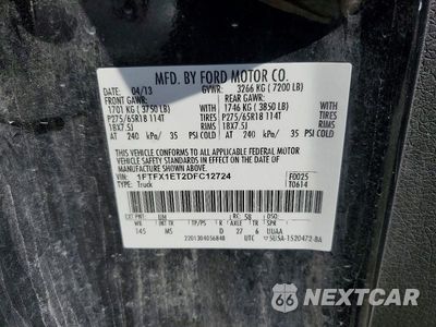 Zdjęcie 12 z 12 samochodu: 2013 FORD F150 SUPER CAB VIN:1FTFX1ET2DFC12724 - miniatura