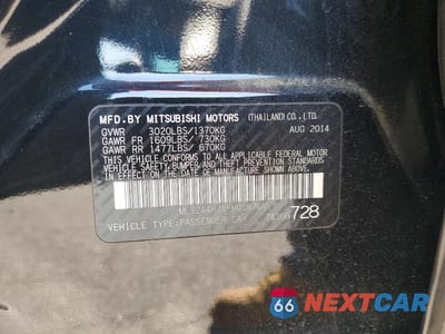 Zdjęcie 12 z 12 samochodu: 2015 MITSUBISHI MIRAGE ES VIN:ML32A4HJXFH008758 - miniatura