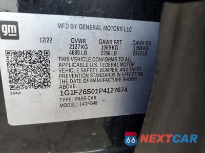 Zdjęcie 14 z 14 samochodu: 2023 CHEVROLET BOLT EUV PREMIER VIN:1G1FZ6S01P4127674 - miniatura